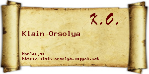 Klain Orsolya névjegykártya